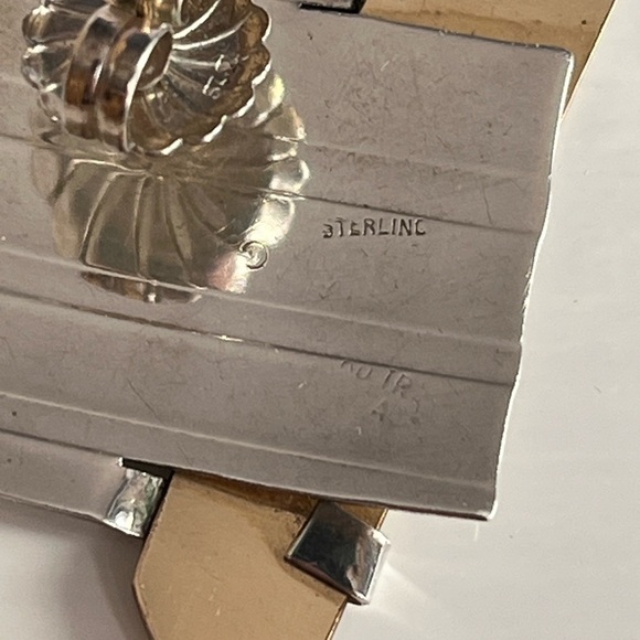 KDTR Kathleen Doyle Tom Reardon Modern Abstract Sterling Gold Tone Earrings - Picture 5 of 15